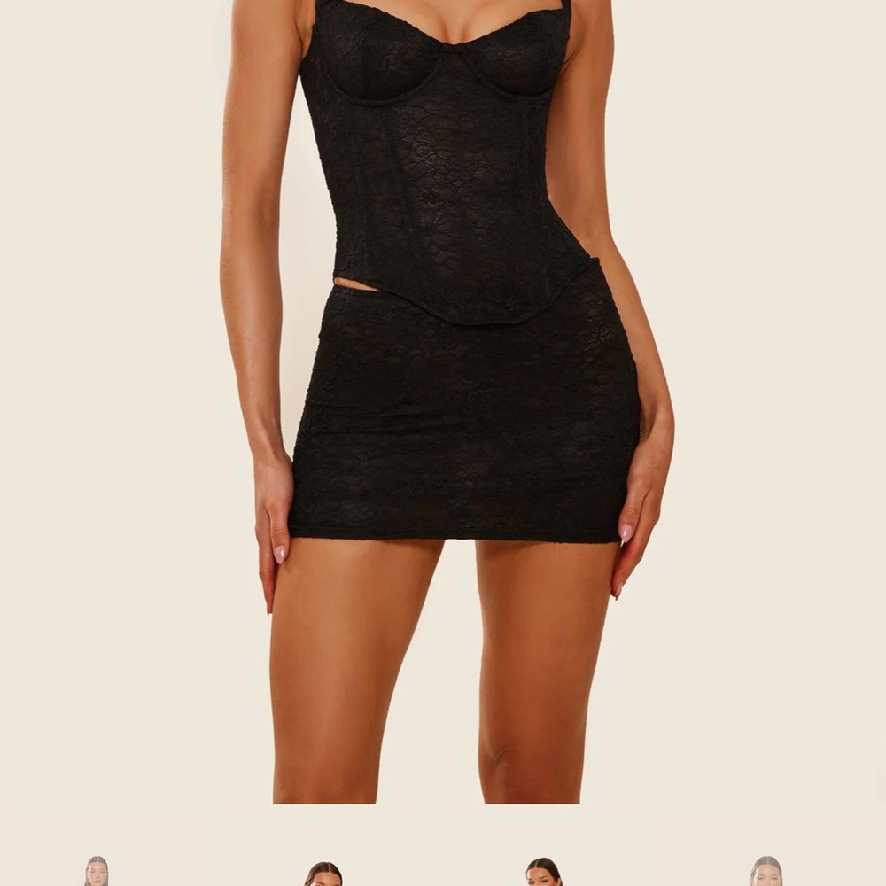 Marsthelabel black lace skirt